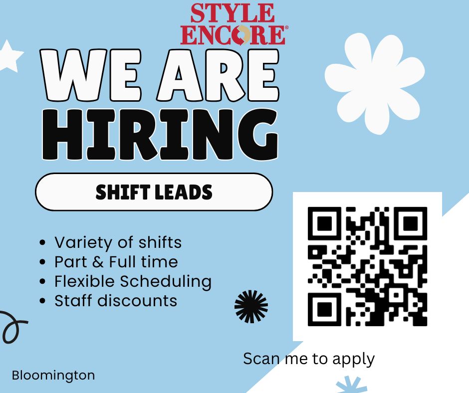 Join Our Team QR Code for Style Encore & Once Upon A Child - flexible schedule, discounts, and fast paced environment